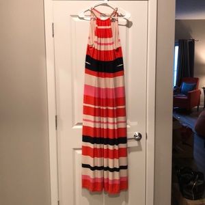 Eliza J Halter Maxi with Necklace Neck Detail